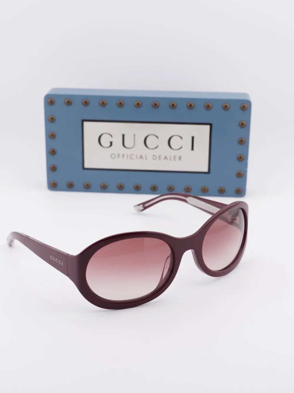 Gucci GG2012S 002 Square Sunglasses - Solid Burgundy\Burgundy Gradient
